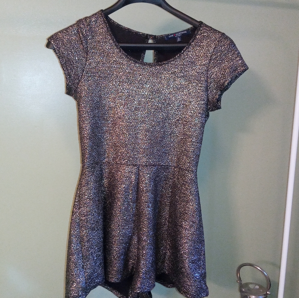 Black Glitter Romper